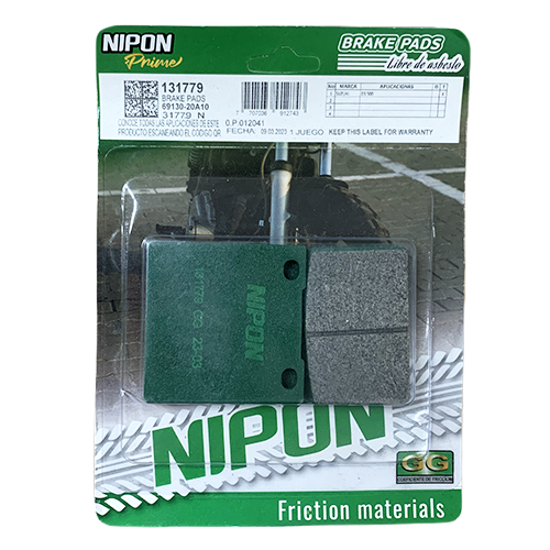 [31779_N] SET DE PASTILLAS TRAS. GS550 NIPON
